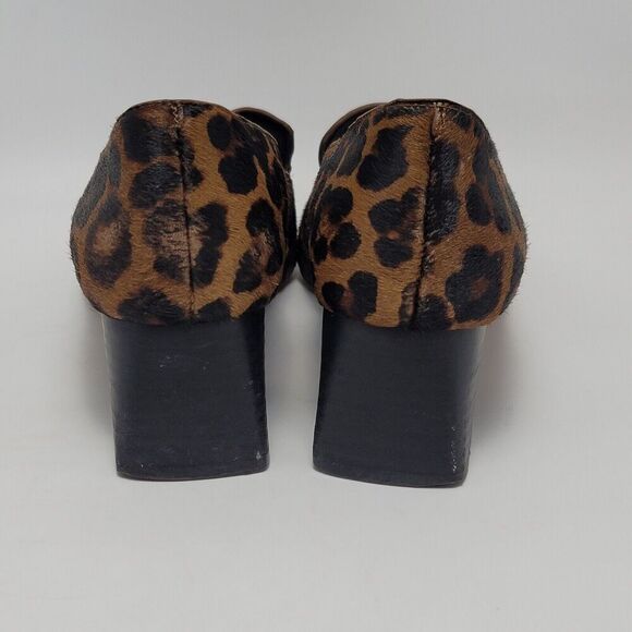 Sole Society Marty Leopard Animal Print Loafers Heel Pointed Vamp Shoes Size 8M - Picture 5 of 12